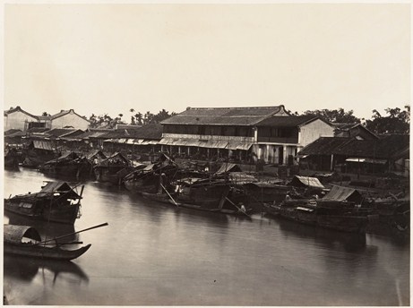Một phần bức arnh panorama của kênh Tàu Hủ đoạn chảy qua Chợ Lớn.