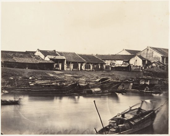 Một phần bức ảnh panorama của kênh Tàu Hủ đoạn chảy qua Chợ Lớn