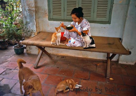  Bữa trưa của cô gái và đàn vật cưng, 1990.